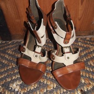 Unique khaki and tan heels